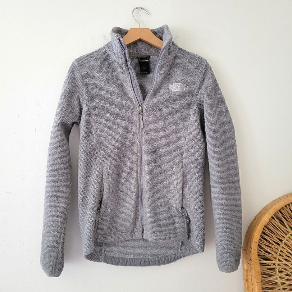 North Face Gray Zip Up Fleece Small